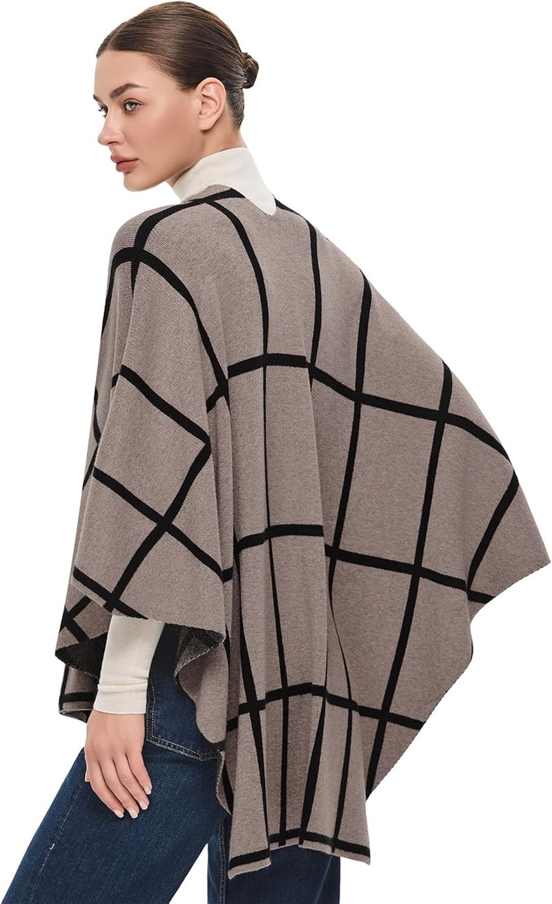 Puli Women's Elegant Shawl Wraps Soft Open Front Poncho Sweater for Spring Fall Winter - Image 4